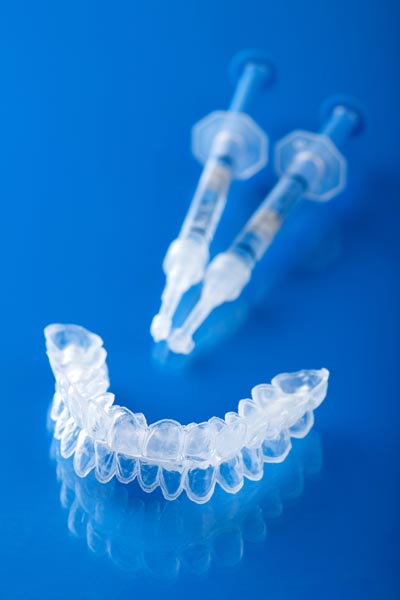 Image of bleaching trays used to treat discolored teeth